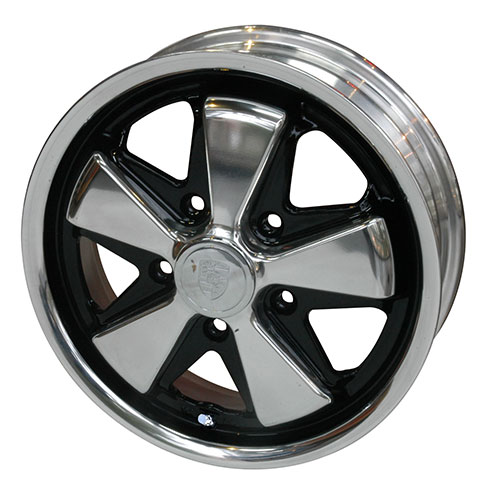 FLAT4 ONLINE SHOP / FLAT4 911スタイル アロイホイール フルポリッシュ+ブラックペイント 5LUG(PCD130)  4.5J x 15